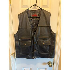 Easyriders Men's L Genuine Leather Motorcycle Vest.